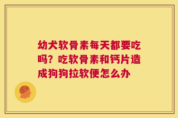 幼犬软骨素每天都要吃吗？吃软骨素和钙片造成狗狗拉软便怎么办