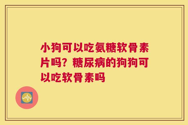 小狗可以吃氨糖软骨素片吗？糖尿病的狗狗可以吃软骨素吗