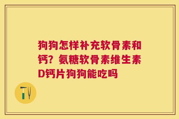 狗狗怎样补充软骨素和钙？氨糖软骨素维生素D钙片狗狗能吃吗