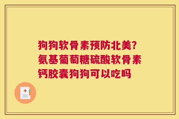狗狗软骨素北美?氨基葡萄糖硫酸软骨素钙胶囊狗狗可以吃吗 狗狗软骨素北美?氨基葡萄糖硫酸软骨素钙胶囊狗狗可以吃吗
