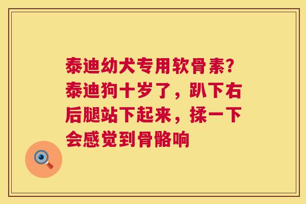 泰迪幼犬专用软骨素？泰迪狗十岁了，趴下右后腿站下起来，揉一下会感觉到骨骼响
