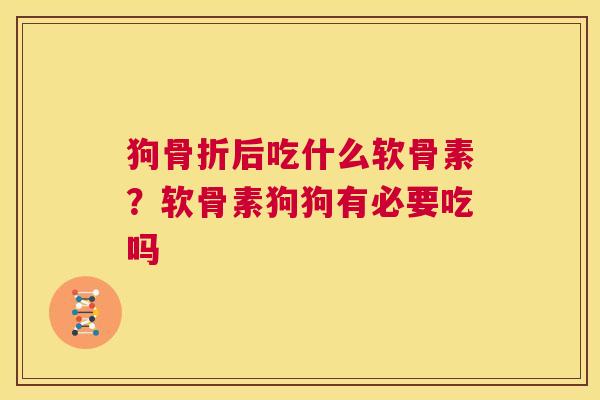 狗后吃什么软骨素？软骨素狗狗有必要吃吗