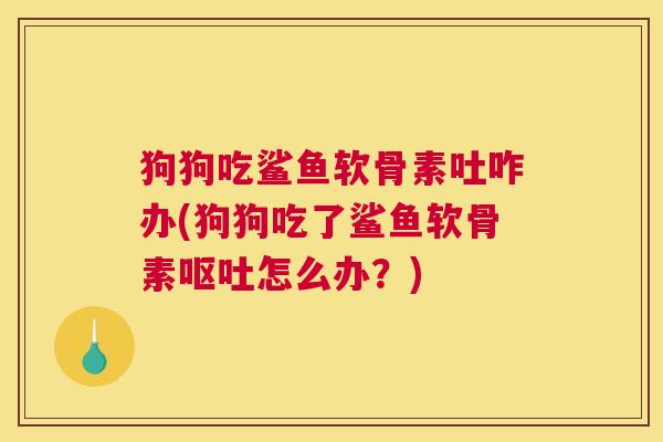 狗狗吃鲨鱼软骨素吐咋办(狗狗吃了鲨鱼软骨素怎么办？)