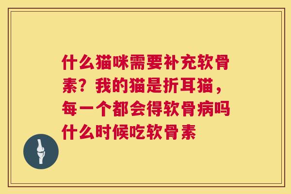 什么猫咪需要补充软骨素?我的猫是折耳猫,每一个都会得软骨吗什么时候吃软骨素 什么猫咪需要补充软骨素?我的猫是折耳猫,每一个都会得软骨吗什么时候吃软骨素