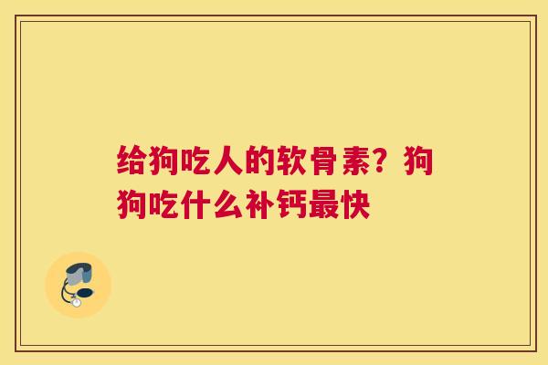 给狗吃人的软骨素？狗狗吃什么补钙最快