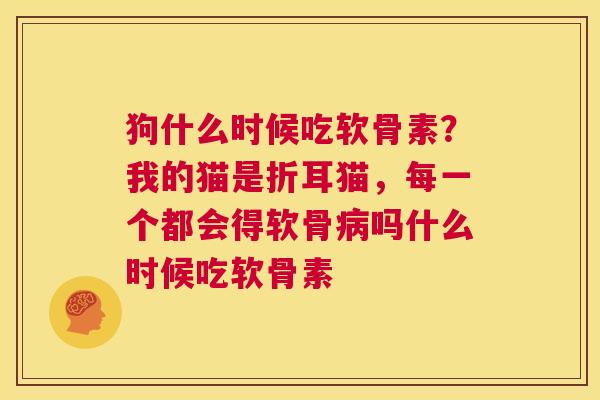 狗什么时候吃软骨素？我的猫是折耳猫，每一个都会得软骨病吗什么时候吃软骨素