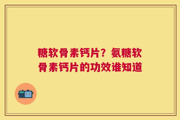 糖软骨素钙片？氨糖软骨素钙片的功效谁知道