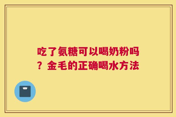吃了氨糖可以喝奶粉吗？金毛的正确喝水方法
