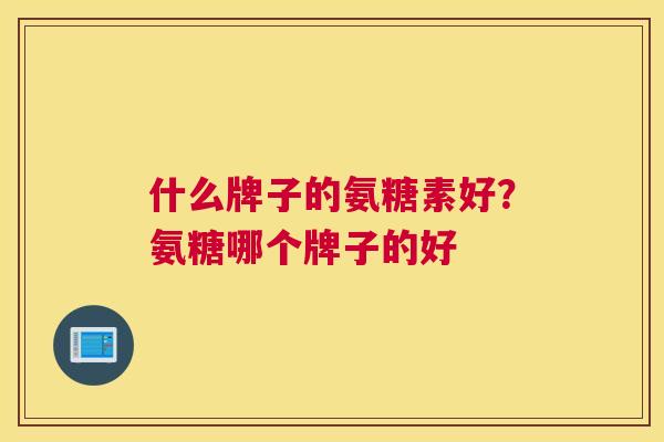 什么牌子的氨糖素好？氨糖哪个牌子的好
