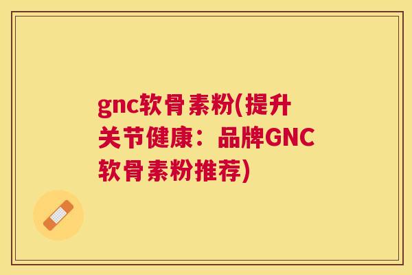 gnc软骨素粉(提升关节健康：品牌GNC软骨素粉推荐)