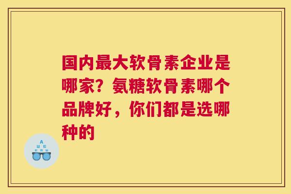 国内大软骨素企业是哪家？氨糖软骨素哪个品牌好，你们都是选哪种的