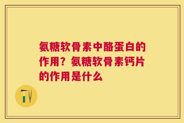 氨糖软骨素中酪蛋白的作用？氨糖软骨素钙片的作用是什么