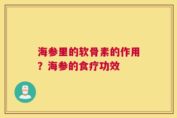 海参里的软骨素的作用？海参的食疗功效