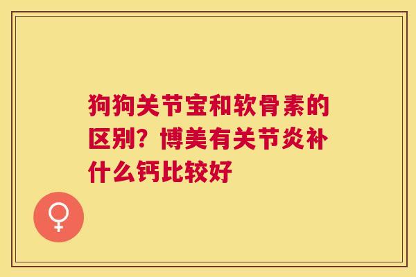 狗狗关节宝和软骨素的区别？博美有关节炎补什么钙比较好