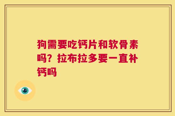 狗需要吃钙片和软骨素吗？拉布拉多要一直补钙吗