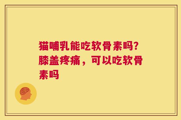 猫哺乳能吃软骨素吗？膝盖疼痛，可以吃软骨素吗