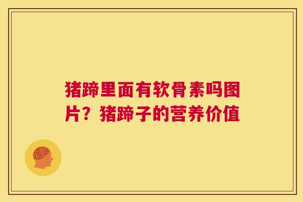 猪蹄里面有软骨素吗图片？猪蹄子的营养价值