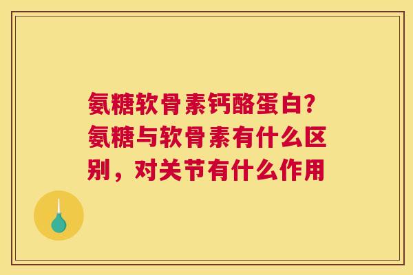 氨糖软骨素钙酪蛋白？氨糖与软骨素有什么区别，对关节有什么作用