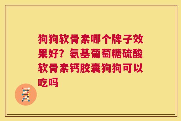 狗狗软骨素哪个牌子效果好？氨基葡萄糖硫酸软骨素钙胶囊狗狗可以吃吗