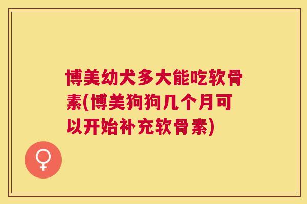 博美幼犬多大能吃软骨素(博美狗狗几个月可以开始补充软骨素)