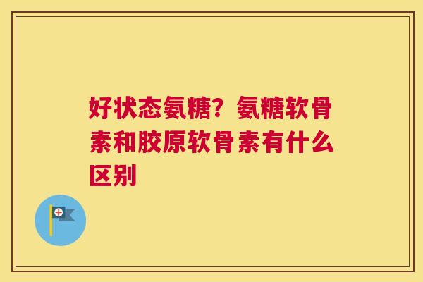好状态氨糖？氨糖软骨素和胶原软骨素有什么区别