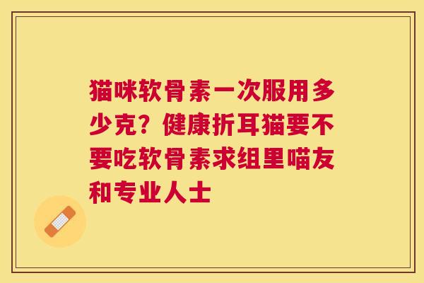 猫咪软骨素一次服用多少克？健康折耳猫要不要吃软骨素求组里喵友和专业人士