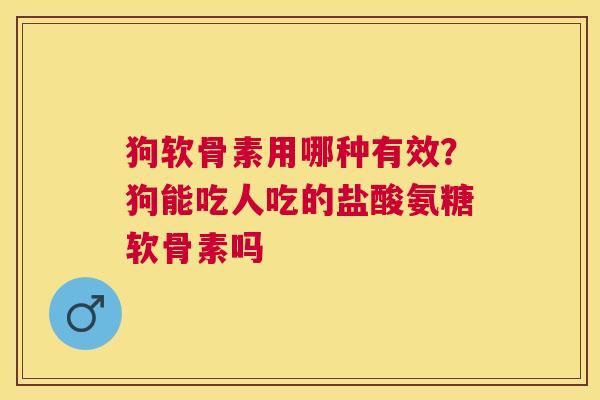 狗软骨素用哪种有效？狗能吃人吃的盐酸氨糖软骨素吗