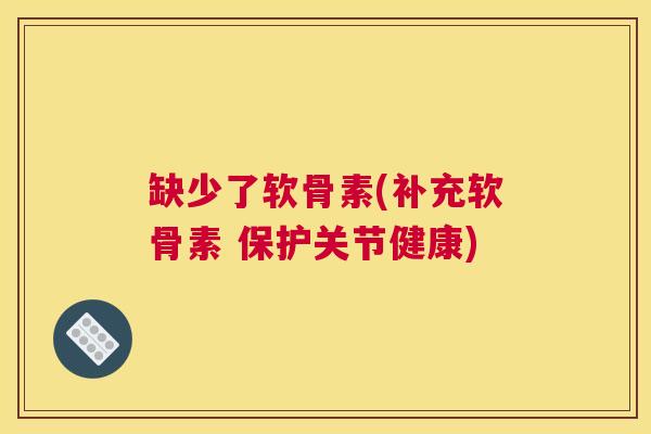 缺少了软骨素(补充软骨素 保护关节健康)