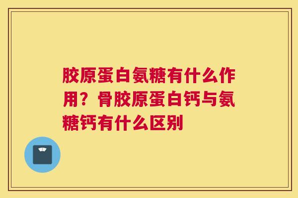 胶原蛋白氨糖有什么作用？骨胶原蛋白钙与氨糖钙有什么区别