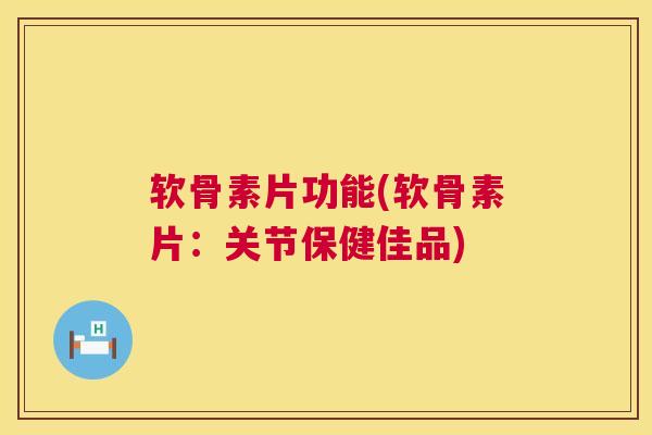 软骨素片功能(软骨素片：关节保健佳品)