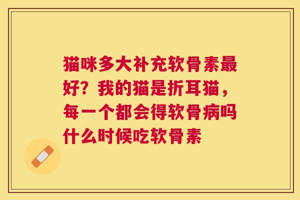 猫咪多大补充软骨素好？我的猫是折耳猫，每一个都会得软骨吗什么时候吃软骨素