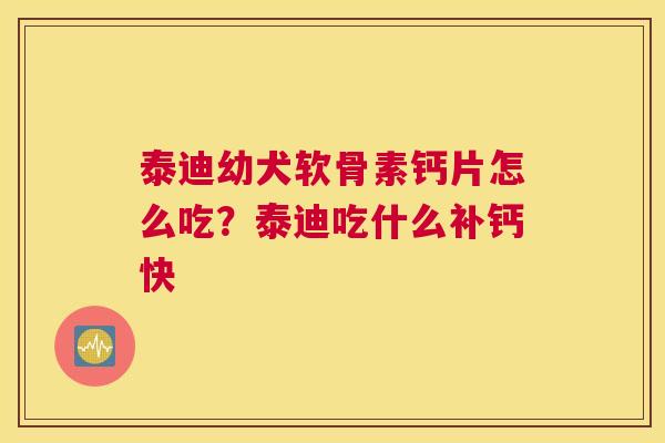 泰迪幼犬软骨素钙片怎么吃？泰迪吃什么补钙快