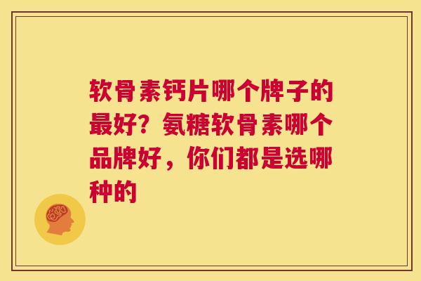 软骨素钙片哪个牌子的好？氨糖软骨素哪个品牌好，你们都是选哪种的