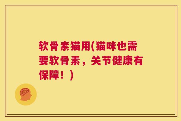 软骨素猫用(猫咪也需要软骨素，关节健康有保障！)