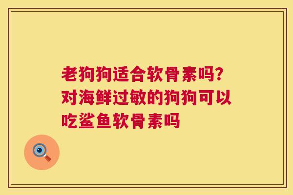 老狗狗适合软骨素吗？对海鲜的狗狗可以吃鲨鱼软骨素吗