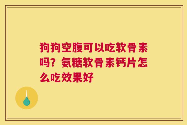狗狗空腹可以吃软骨素吗？氨糖软骨素钙片怎么吃效果好