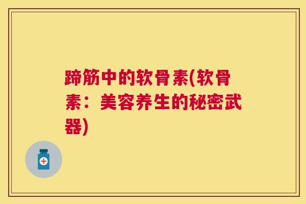蹄筋中的软骨素(软骨素：美容养生的秘密武器)