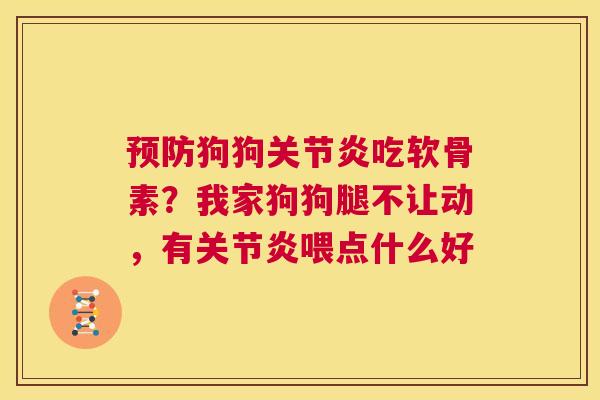 狗狗吃软骨素？我家狗狗腿不让动，有喂点什么好