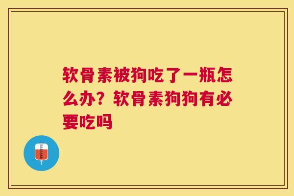 软骨素被狗吃了一瓶怎么办?软骨素狗狗有必要吃吗