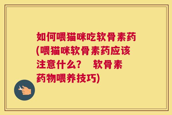 如何喂猫咪吃软骨素药(喂猫咪软骨素药应该注意什么？  软骨素喂养技巧)