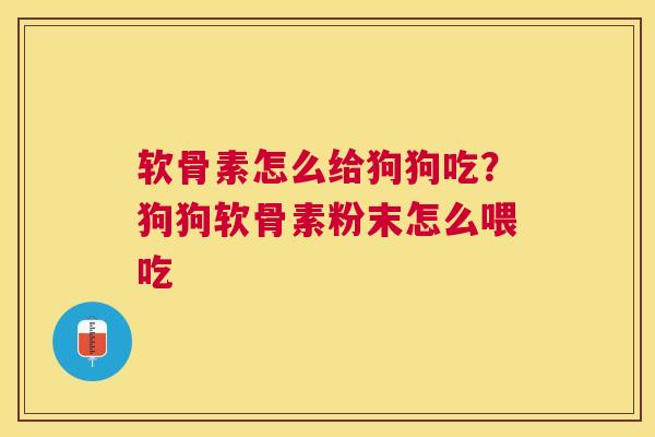 软骨素怎么给狗狗吃？狗狗软骨素粉末怎么喂吃