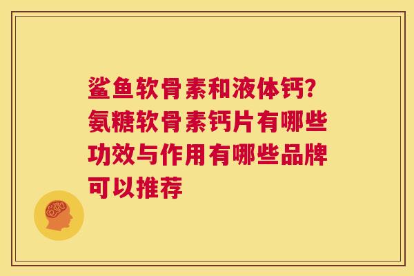鲨鱼软骨素和液体钙？氨糖软骨素钙片有哪些功效与作用有哪些品牌可以推荐