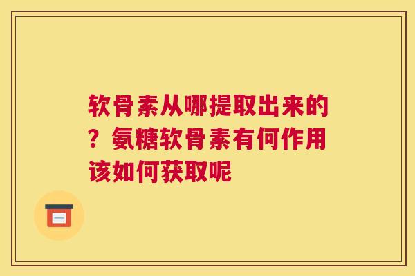 软骨素从哪提取出来的？氨糖软骨素有何作用该如何获取呢