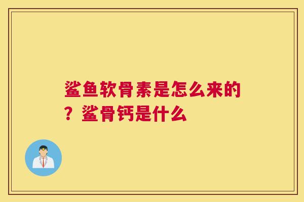 鲨鱼软骨素是怎么来的？鲨骨钙是什么