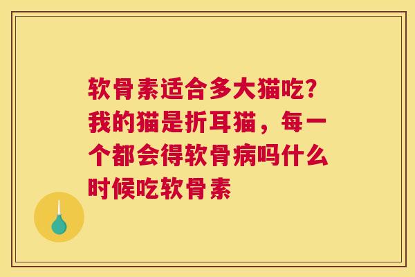 软骨素适合多大猫吃？我的猫是折耳猫，每一个都会得软骨病吗什么时候吃软骨素