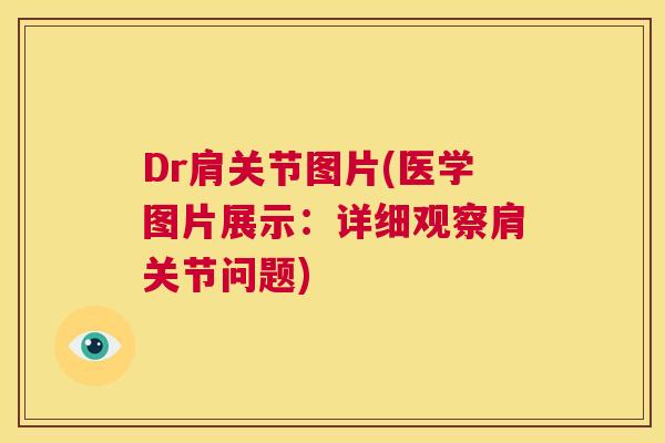 Dr肩关节图片(医学图片展示：详细观察肩关节问题)