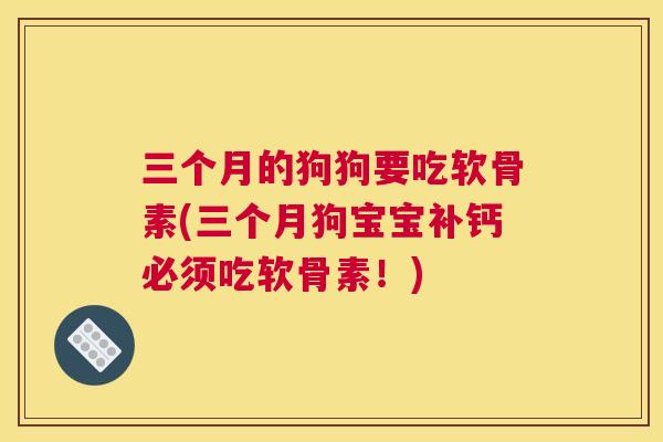 三个月的狗狗要吃软骨素(三个月狗宝宝补钙必须吃软骨素！)