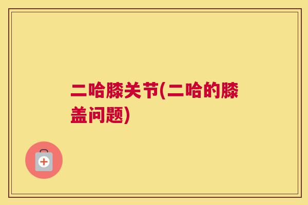 二哈膝关节(二哈的膝盖问题)