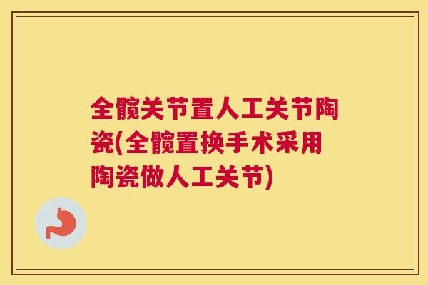 全髋关节置人工关节陶瓷(全髋置换手术采用陶瓷做人工关节)