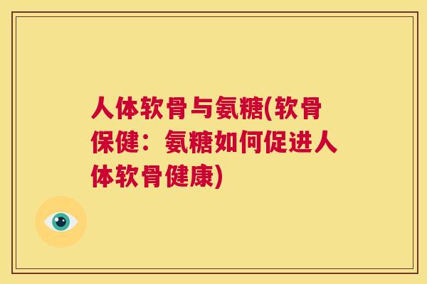 人体软骨与氨糖(软骨保健：氨糖如何促进人体软骨健康)